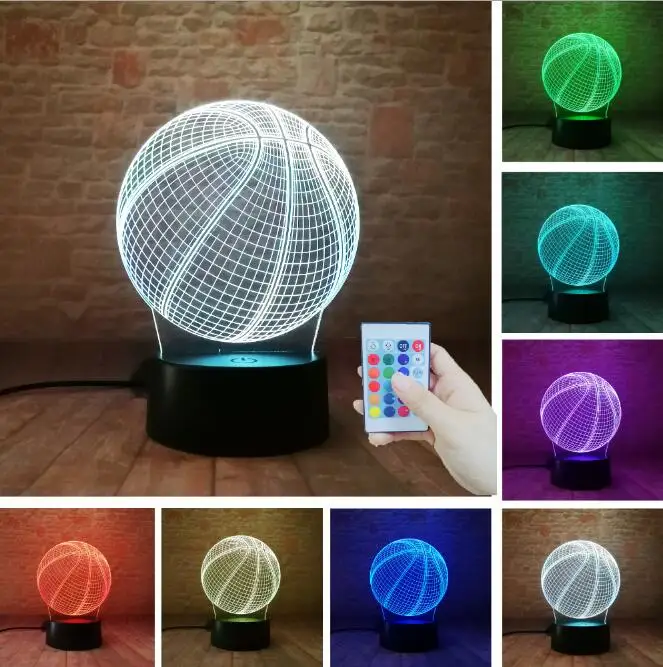 Controller 7 Color Творческий 3D Императорская корона футбольная Иллюзия СВЕТОДИОДНЫЙ Ночник Новинка настроение визуальная атмосфера вечерние лампы милый подарок для детей - Испускаемый цвет: Controller 7 Color