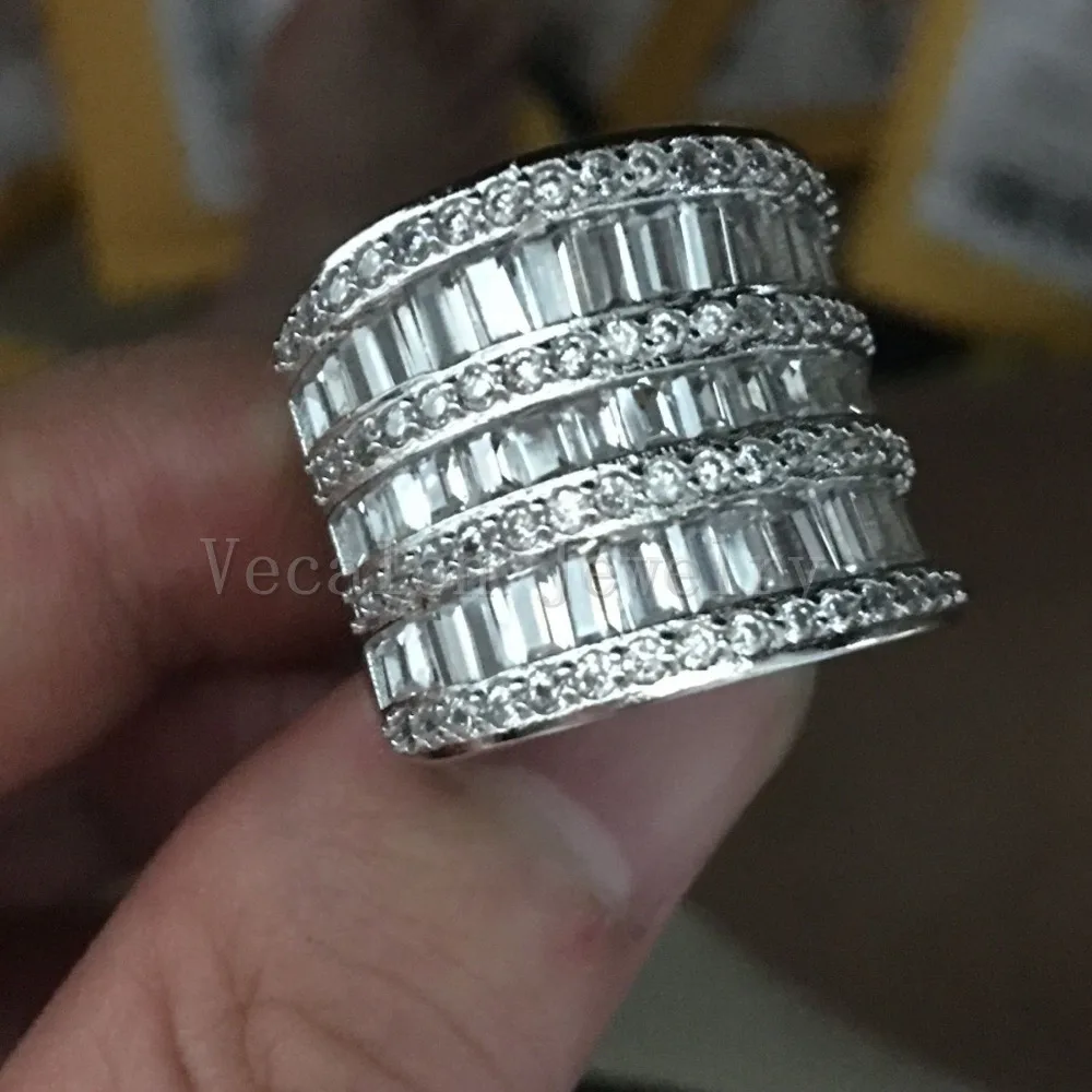 Vecalon Luxury Women Valuable Jewelry ring AAAAA Zircon Cz 925 Sterling Silver Engagement wedding Band rings for women Gift | Украшения и