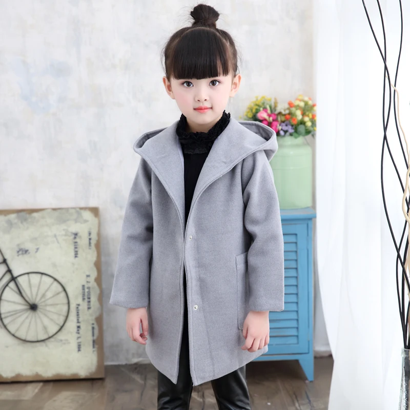 2018 Brand Girls Autumn Spring Coat Kid Long Sleeve Christmas School Cute Hooded Outerwear Girl Fashion Jacket Clothes | Детская одежда