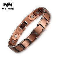 welmag fashion copper magnetic bracelets bangles for women energy power solid copper femme bracelet vintage jewelry adjustable