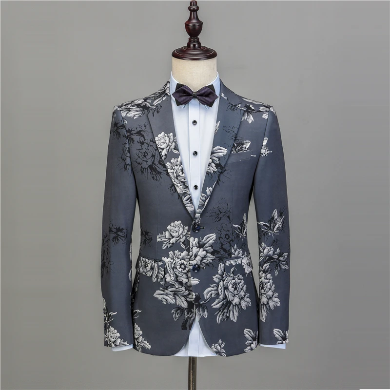 Мужской костюм для свадьбы NA50 серый облегающий с цветами|tuxedo styles|tuxedo flowerstuxedo men |