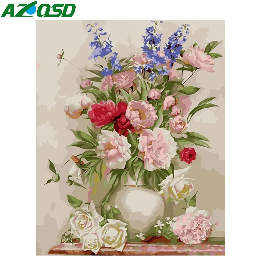 Картина AZQSD по номерам на холсте 40x50 см бескаркасные открытые цветы маслом Декор