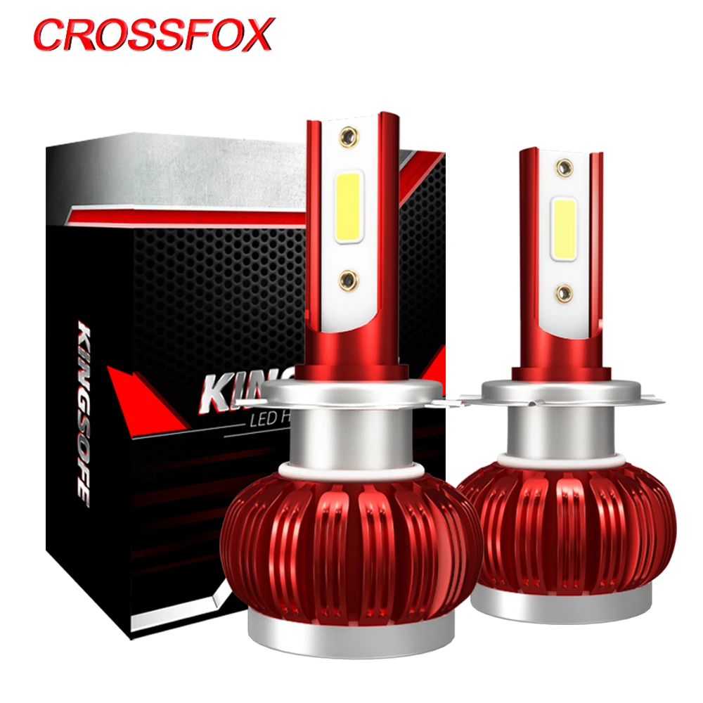 CROSSFOX автомобиля свет светодиодный H4 H1 H8 H9 H11 авто лампы 9005 HB3 9006 HB4 H7 светодиодный 12 V 6000 K белый 8000LM лампы для передних фар лампы