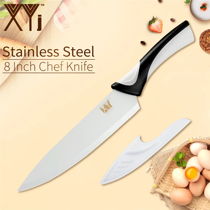 A.8 chef knife XYj 6 шт. набор кухонных ножей из нержавеющей стали 8 ''шеф-повара 8'' нарезки 8 ''хлеба 7'' сантоку 5 ''Универсальный 3,5'' ножи для приготовления овощей - Цвет: A.8 chef knife