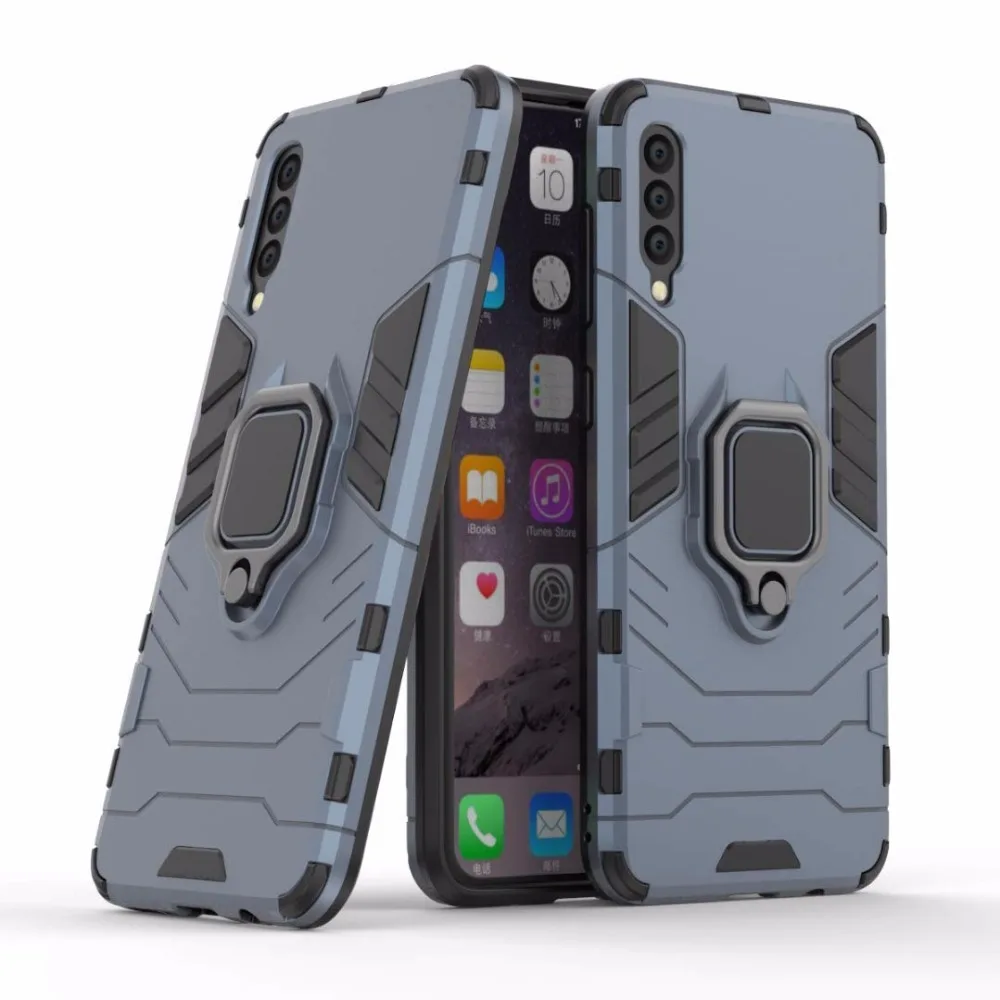 Hard Phone Cover Case for Samsung Galaxy A50 Magnetic Holder Armor Protective Rubber Bumper SM-A505F |