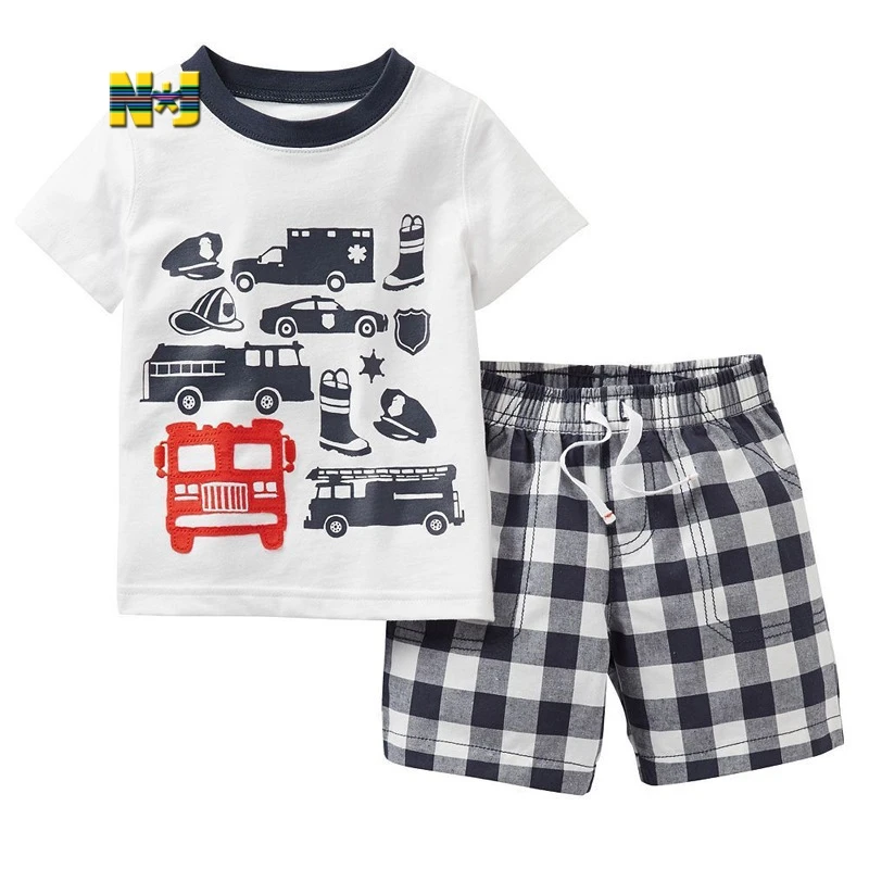 Baby Boy Clothing Sets Clothes Cotton little Car Short Sleeve T-shirt+Pants Infant 2PCS Suit | Детская одежда и обувь