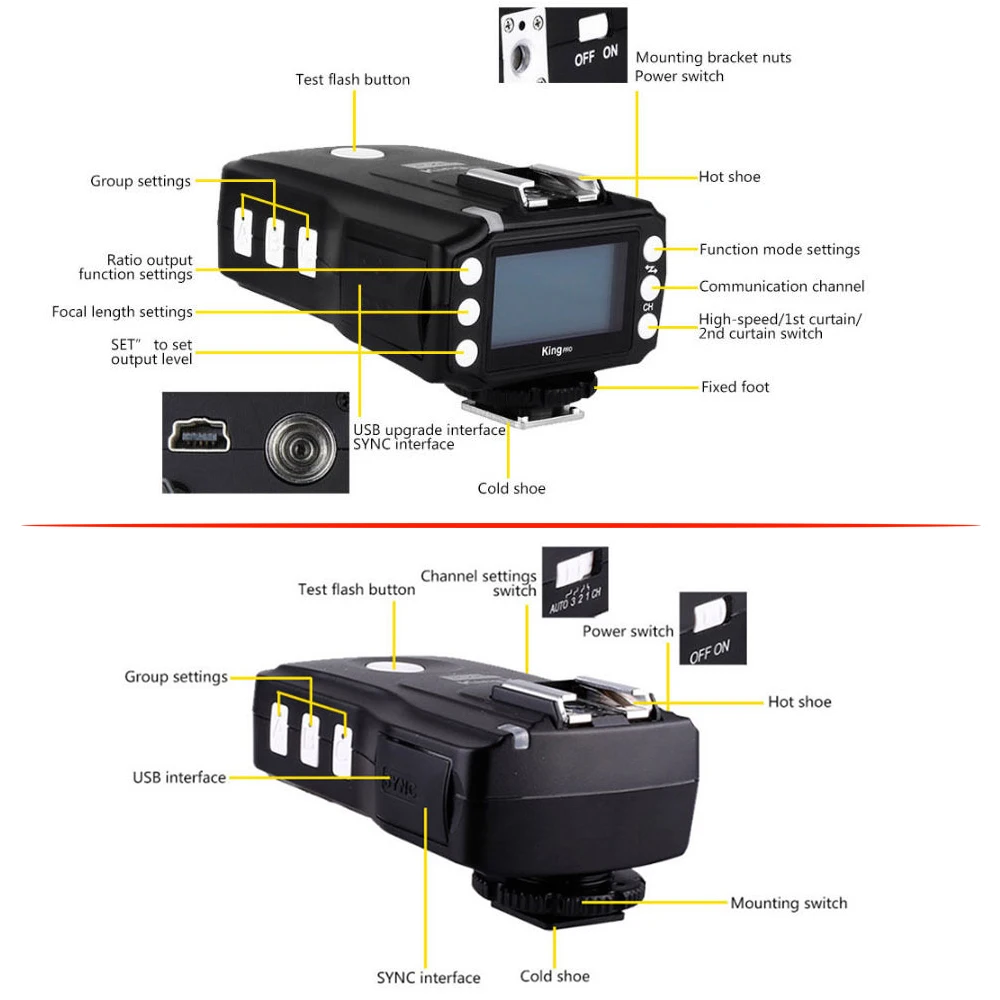 Pixel King Pro для Canon Беспроводная TTL вспышка триггера Высокоскоростная синхронизация