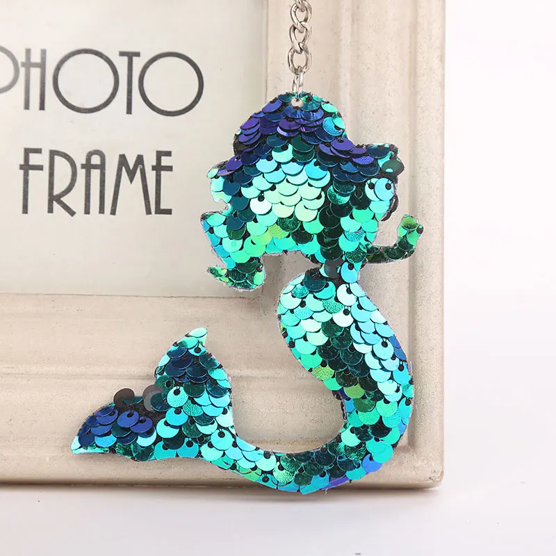 Русалка Единорог кошка брелок блеск помпон пайетки цепочка для ключей подарки