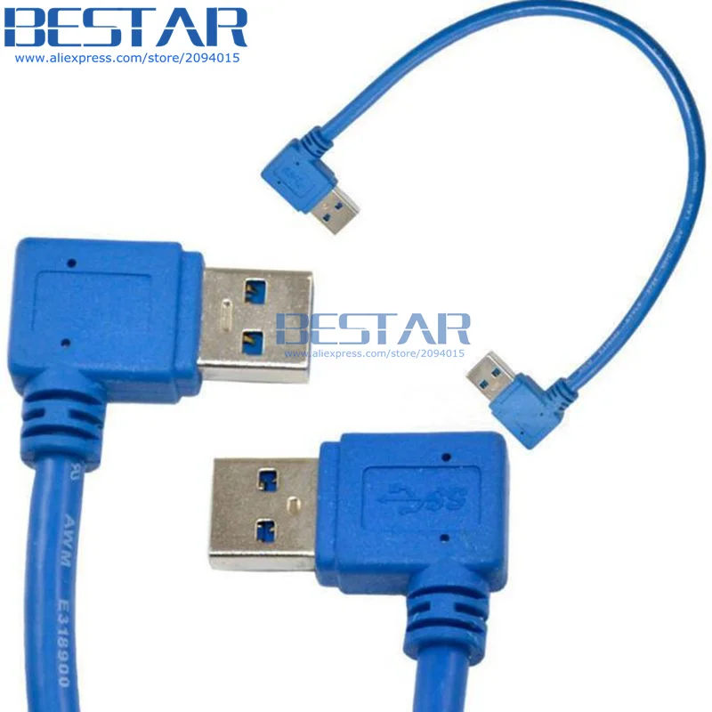 (50 шт./лот) USB 3 0 A male 1 фута 90 градусов прямоугольный на штырьковый левый угловой USB3.0