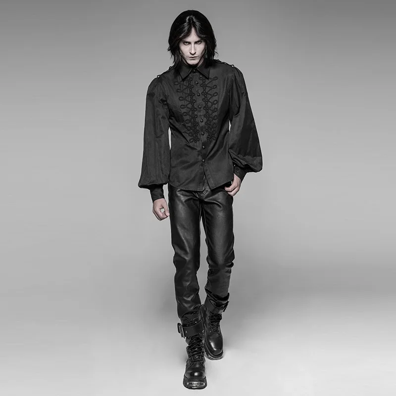

Punk Rave Black Gothic Uniform Retro Fashion long-sleeve Gentleman Men's T-Shirt WY914