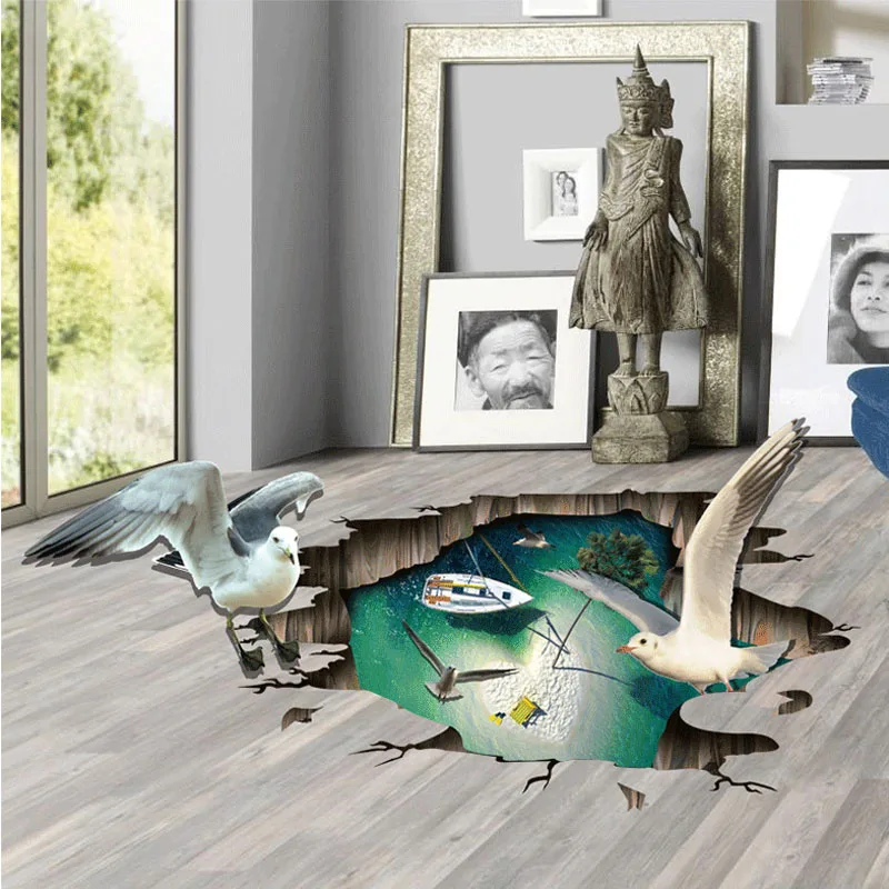 Настенная 3D наклейка в виде чайки для гостиной спальни фона на стену ванной