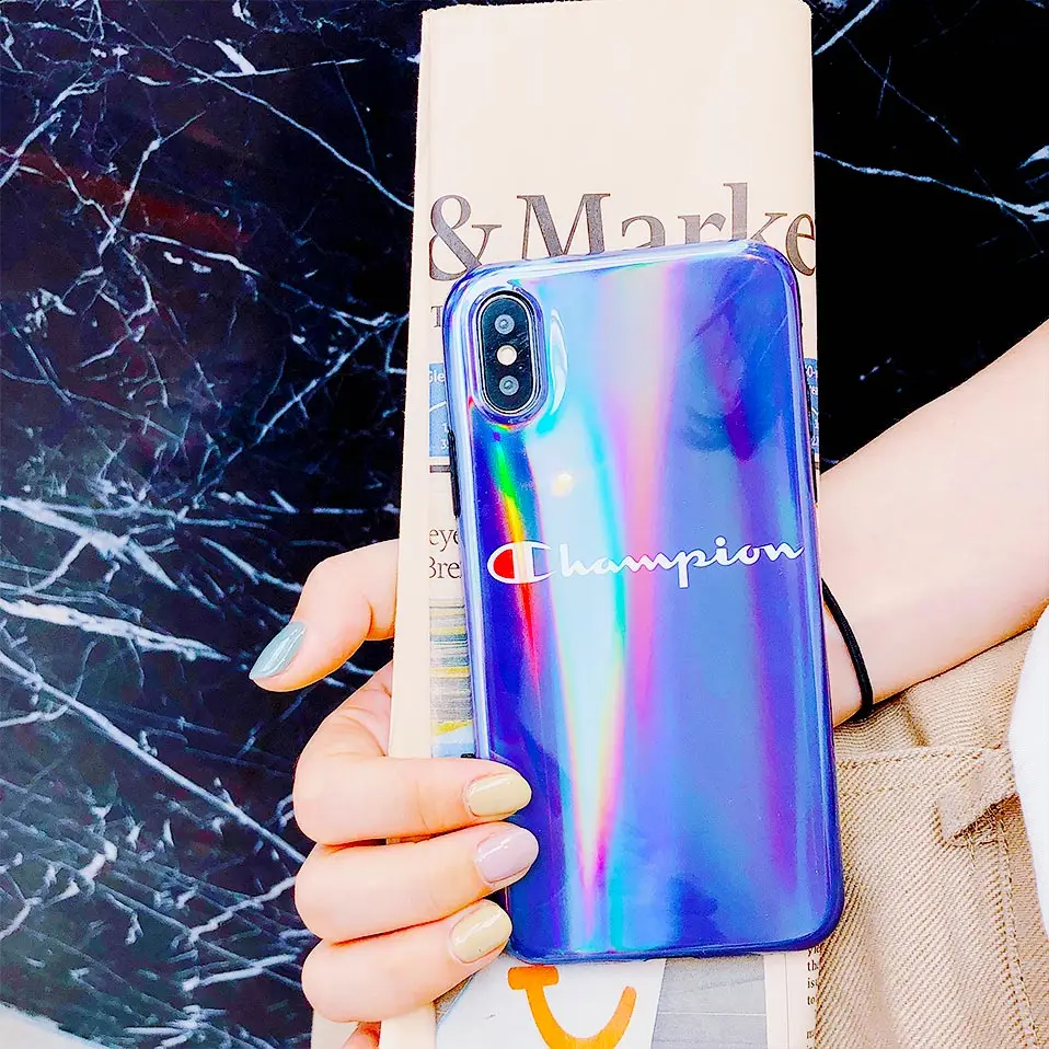 Silicone gradient phone case For iPhone 6 6S 7 8 Plus Drop-proof Back Covers Funda iphone X XR XS MAX |