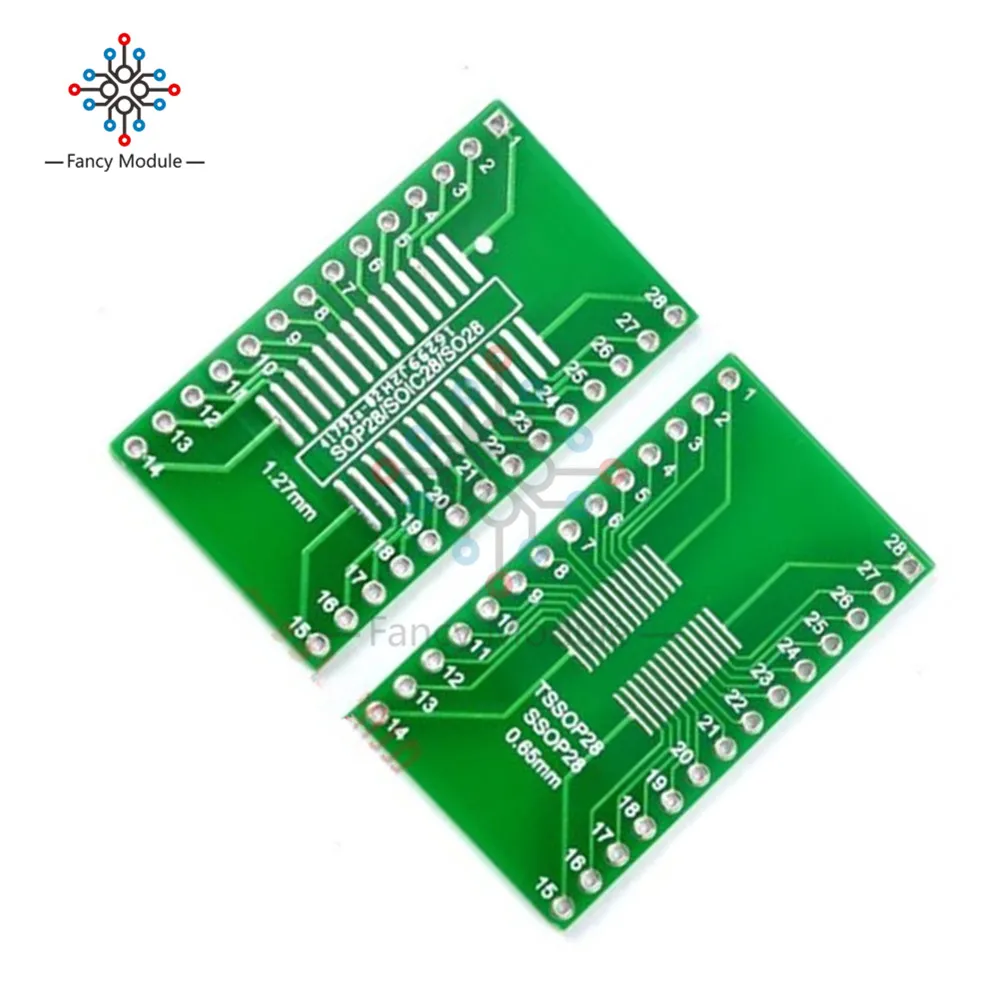 

5PCS SSOP28 SOP28 TSSOP28 to DIP28 Adapter Converter PCB Board 0.65/1.27mm