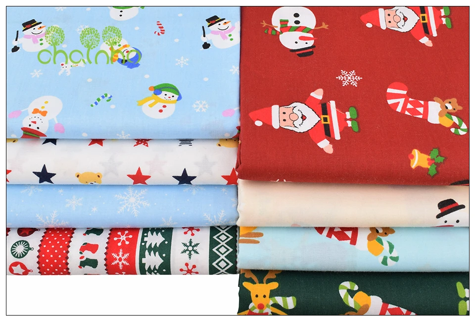 Chainho, серия Merry Christmas, саржевая хлопковая ткань с принтом, для самостоятельного шитья и шитья детской простыни, подушки, материал
