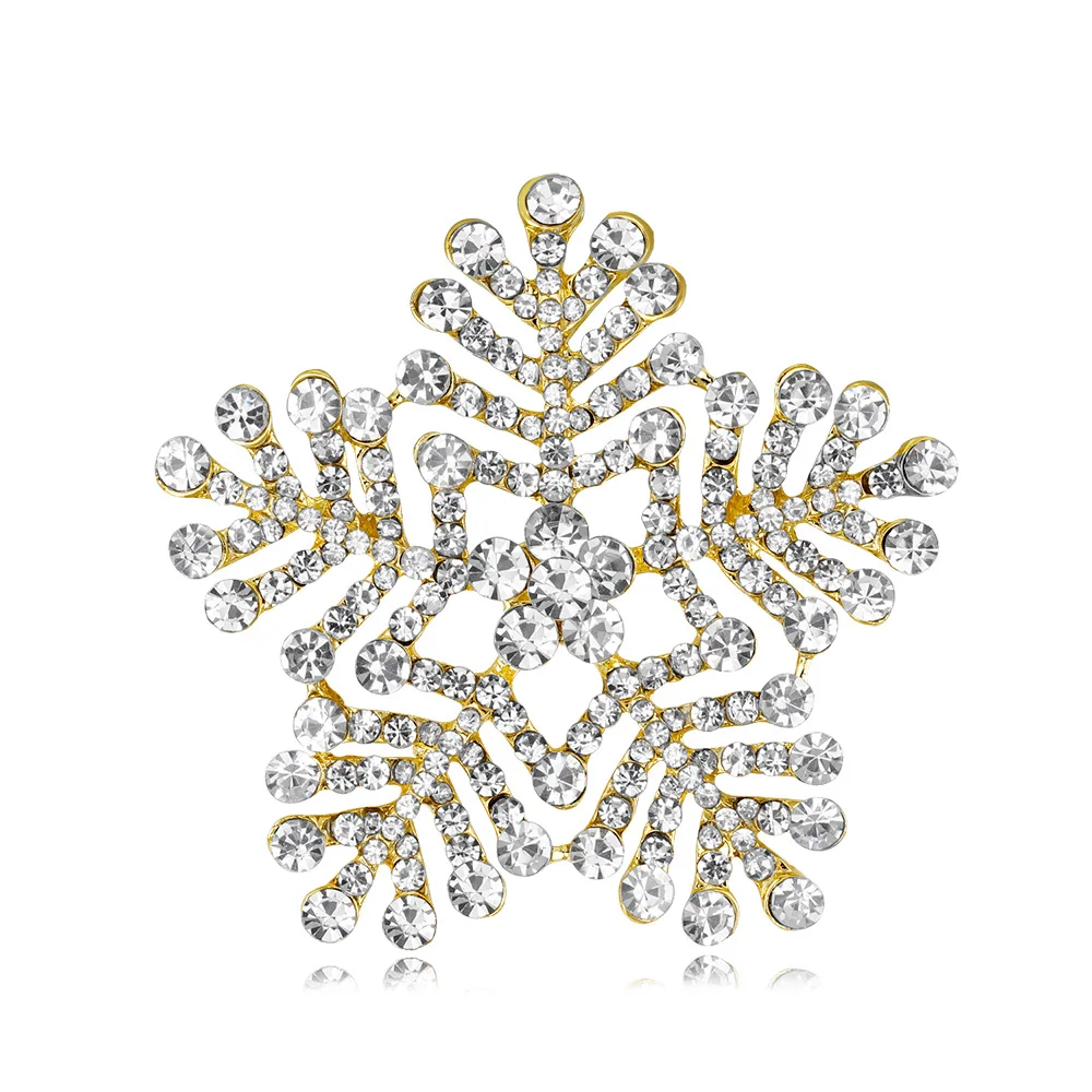 Женские эмалированные брошки DuoTang классические серебряные со стразами