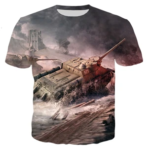 PLstar Космос Лето Новая мода Мужская футболка игры World Of Tanks узоры 3D принт Мужские Женские повседневные крутые футболки топы - Цвет: color as the picture