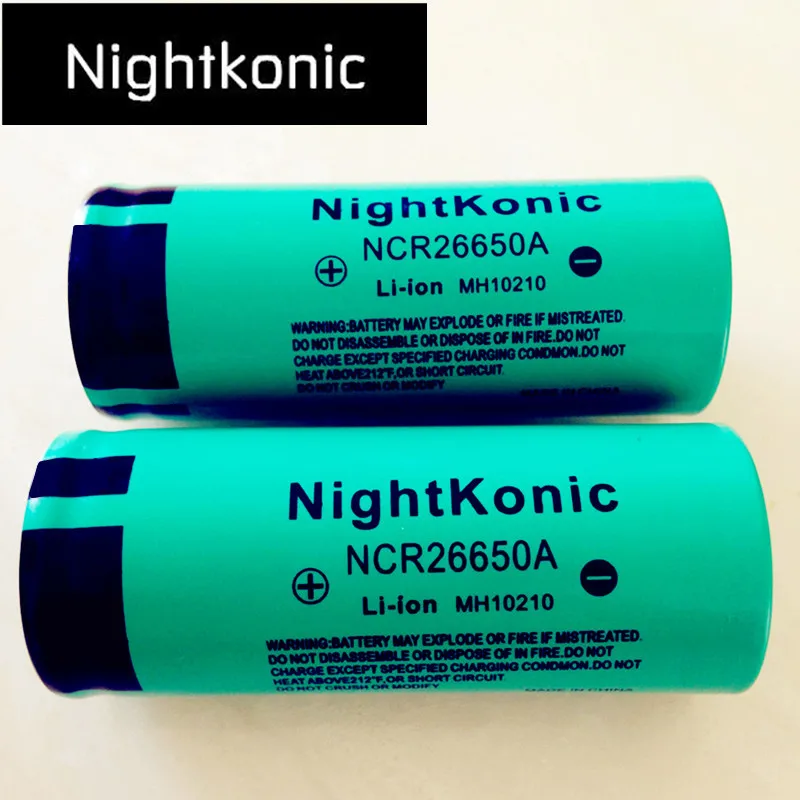Nightkonic 10 шт./лот 26650 Батарея 5000 мАч 3.7 В литий ионный Перезаряжаемые фонарик