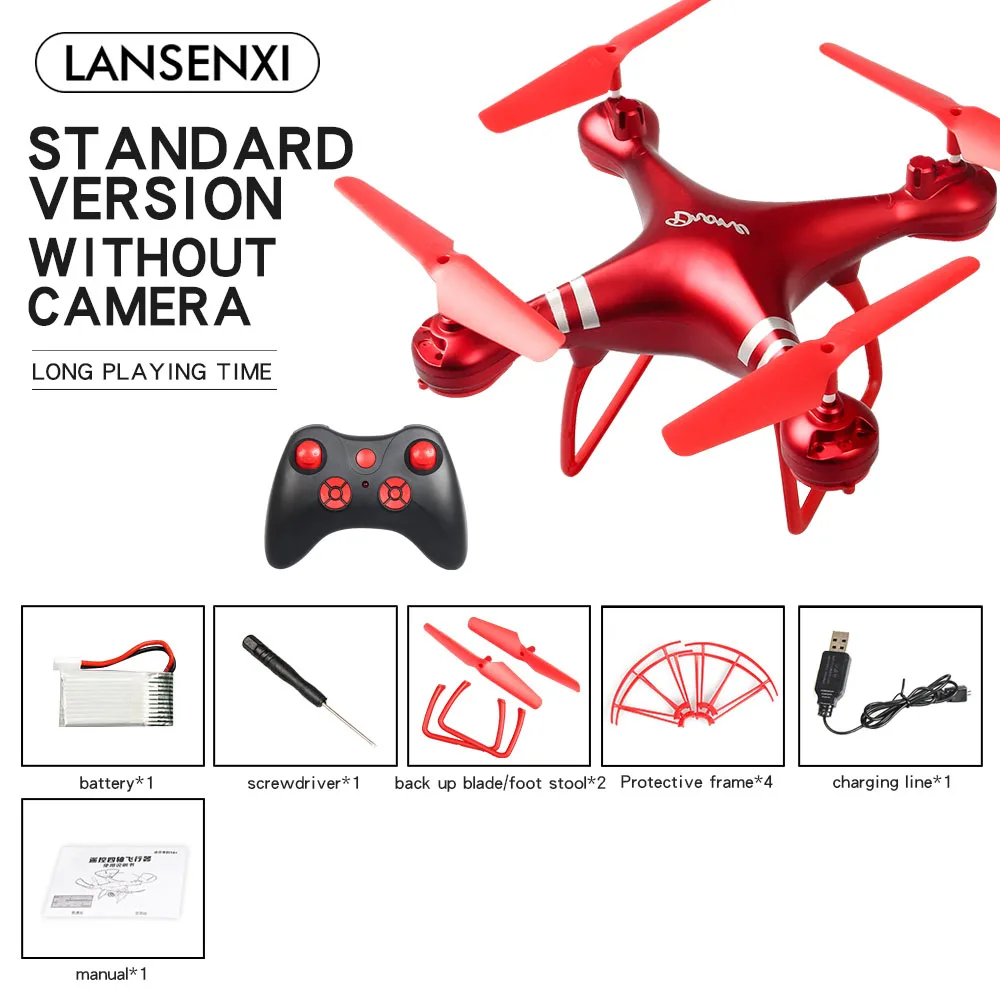 Red No Camera EBOYU LF608 2,4 ГГц Радиоуправляемый Дрон 1080P Wifi FPV HD камера удержание высоты один ключ возврат/посадка/взлет Безголовый Радиоуправляемый квадрокоптер Дрон - Цвет: Red No Camera