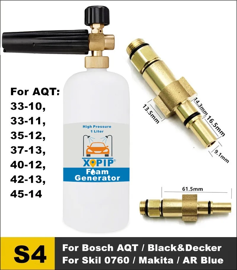 1Л пенная насадка генератор для Bosch AQT серии/Skil 0760/Black& Decker/Makita/AR синий Автомойка высокого давления - Цвет: Бесцветный