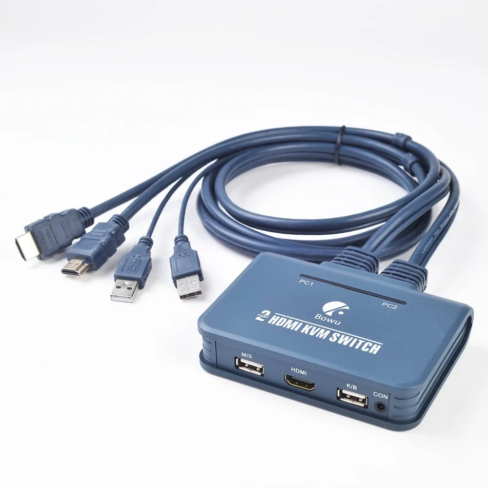 1 шт. 2 порта USB HDMI KVM переключатель с управлением компьютера одной Консоли коробка