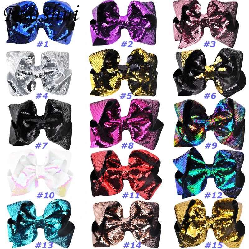 Заколки для волос с радужными блестками и бантом 8 дюймов| |