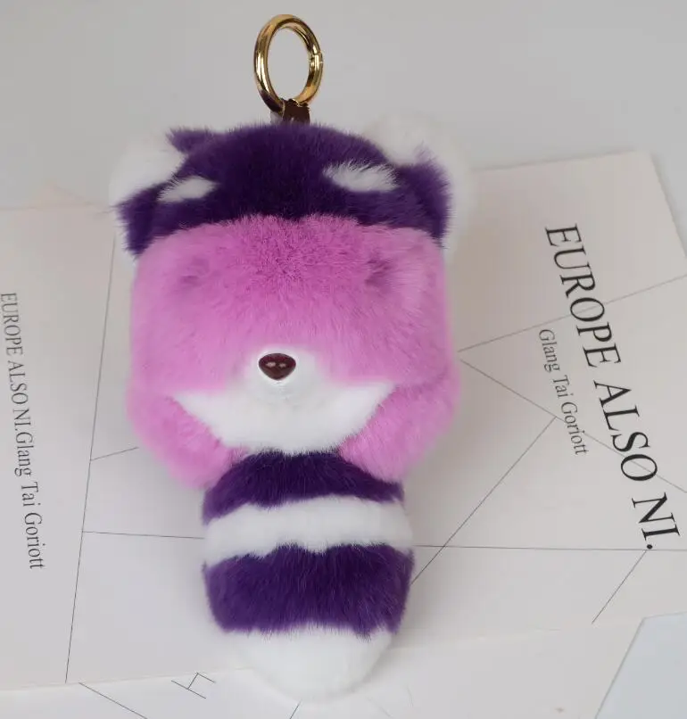 Милый большой Подлинная рекс Кролика Pom pom Брелок Женщин брелок Игрушки Енот