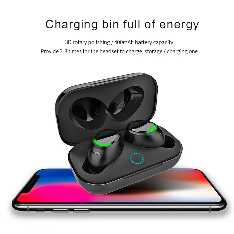 Soaiy, маленькие настоящие беспроводные TWS наушники, 4,2, Bluetooth наушники, гарнитура, глубокий бас, стерео звук, спортивные наушники для samsung Iphone