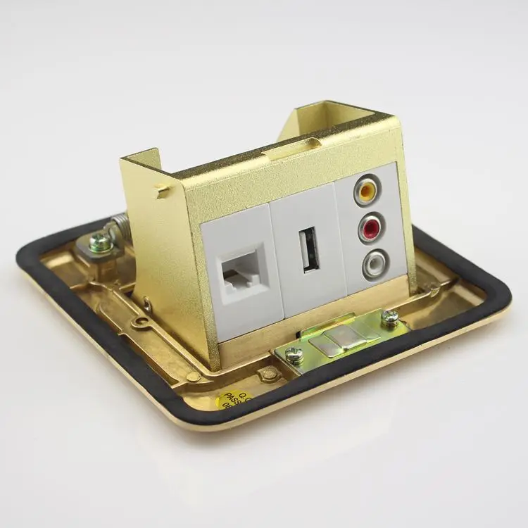 Напольная аудиорозетка SeTo выдвижного типа RCA AV + USB-разъем Сетевая розетка RJ45 Cat5e
