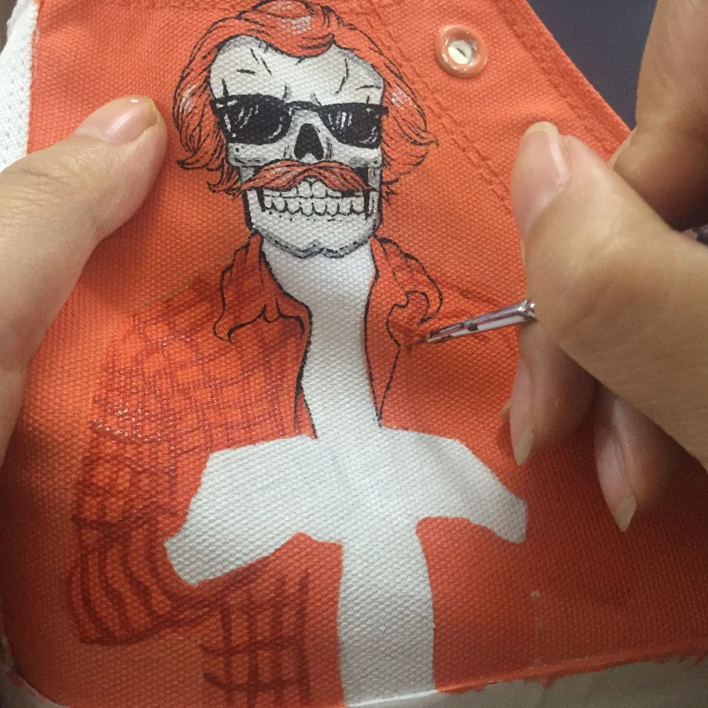 Вэнь оригинальный дизайн красные волосы модные мужские скелеты с черепами