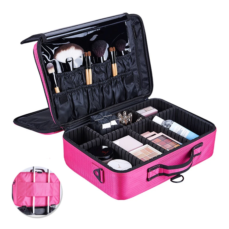 

Professional Makeup Organizer Travel Cosmetic Case High-capacity Female Make Up Box Bolso Mujer Good Toiletry Storage Suitcases