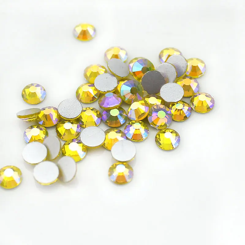 SS4 SS30 9 размеров цитрин AB Стразы Нейл арт деко не для горячей фиксации стразы s и
