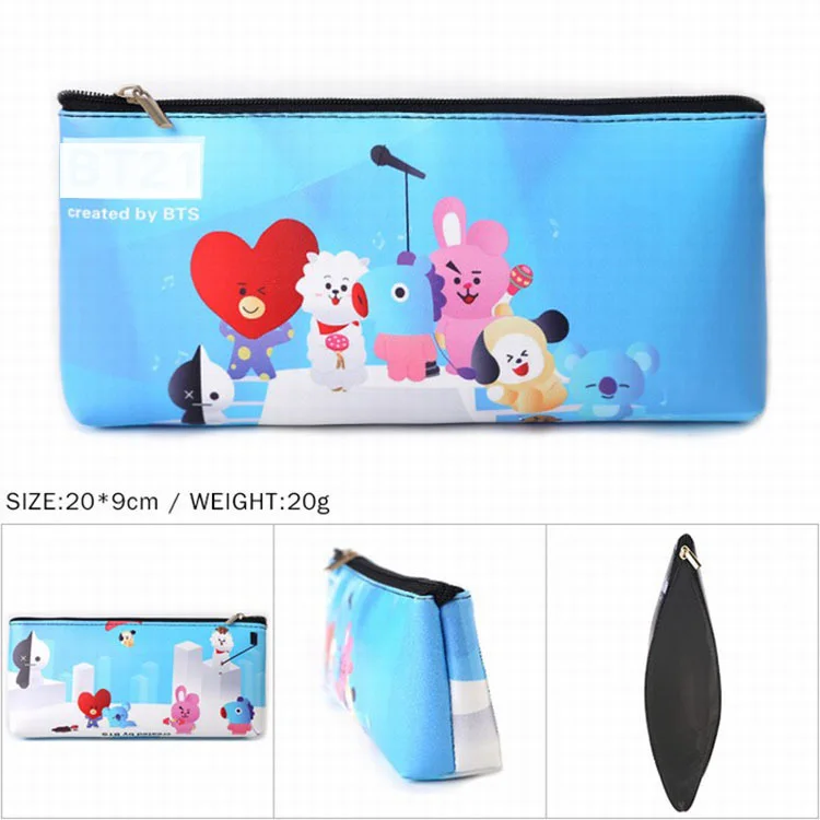 NEW Kpop BTS Bangtan Boys Cute Q version cosmetic bag Large capacity pencil case Storage School Supplies Tools | Женская одежда