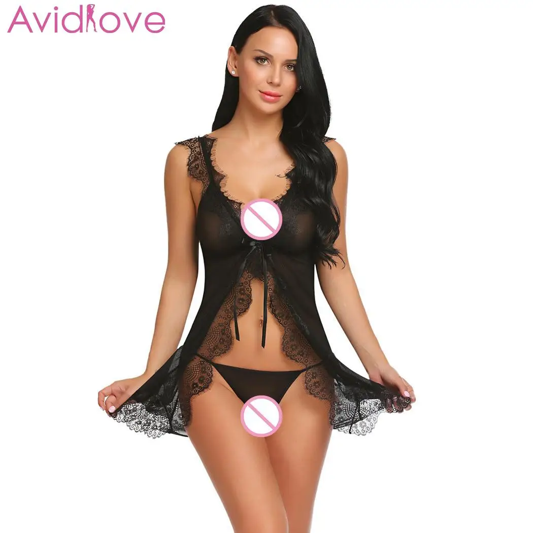 Женское нижнее белье Avidlove открытые прозрачные стринги|Белье бейбидолл и сорочки|