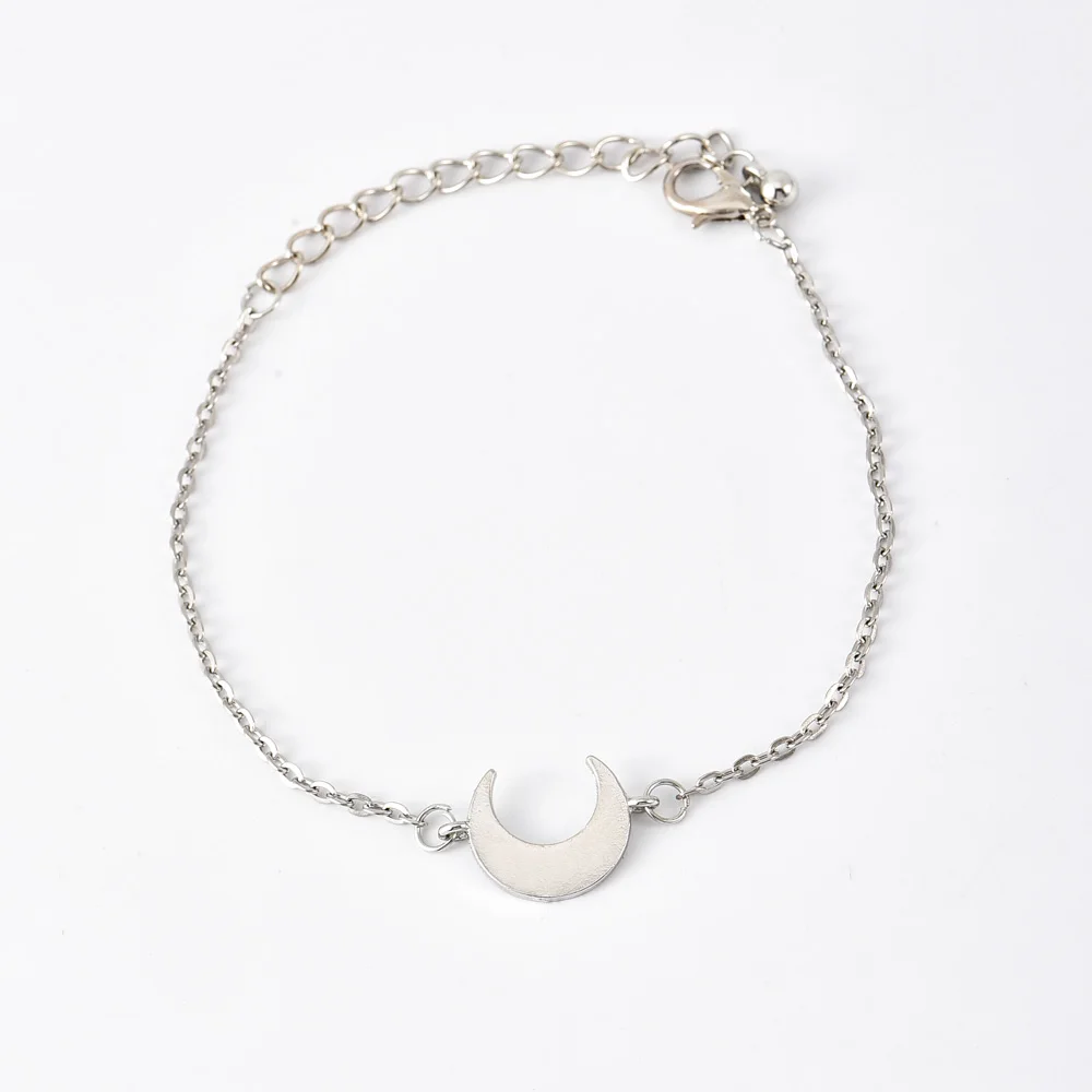 4Pcs/Set Fashion Silver Color Moon V shaped Round Number 8 Crystal Open Bracelets Women Party Jewelry Gift Bracelet Set | Украшения и