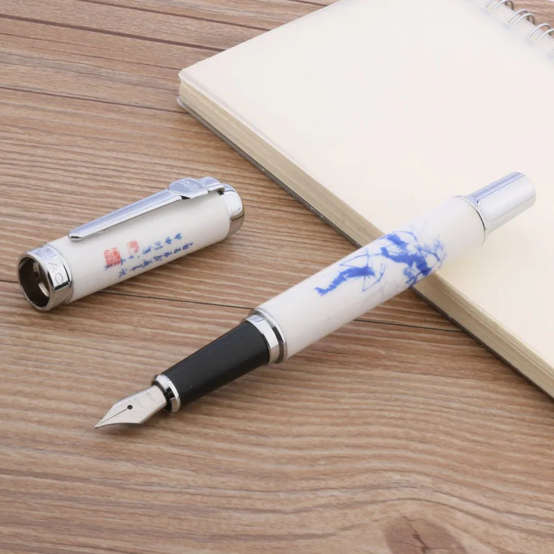 1 шт. JINHAO 950 Китайская каллиграфия Дракон синий и белый Керамика подарочная авторучка