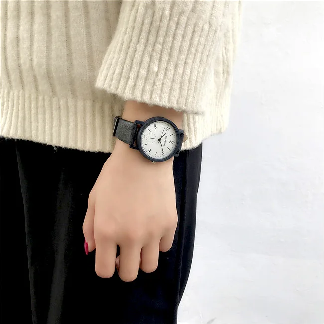 Big Dial Black Женские часы модные брендовые винтажные кожаные Кварцевые часы Женские Простые Женские Часы повседневные женские наручные часы Montre Feminino - Цвет: Big Dial Black