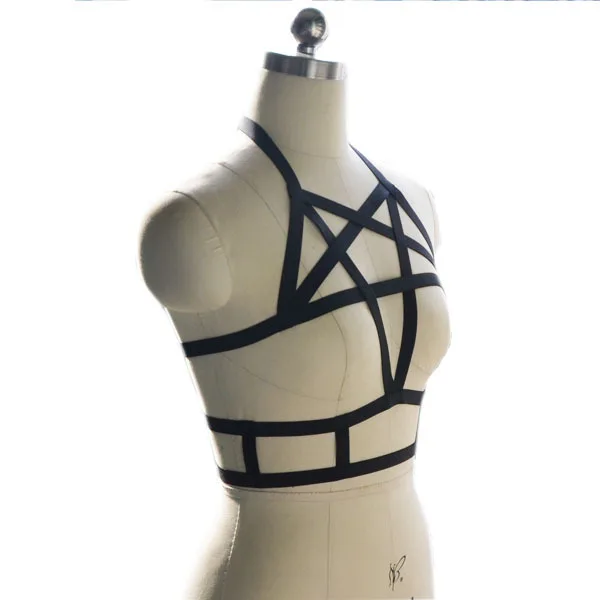 Новинка черные жгуты в форме пентаграммы сексуальное нижнее белье бюстгальтер