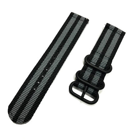 Холщовый нейлоновый ремешок для Xiaomi Amazfit Stratos 2 2s 3 Pace Band для Amazfit Bip GTS GTR 47 мм 42 ремешок для часов huawei Watch GT 2 - Цвет: Black Gray