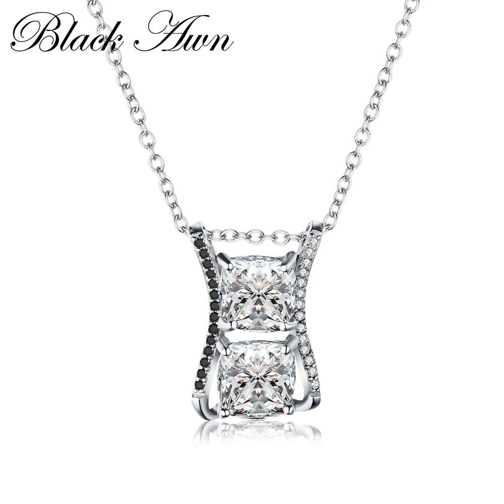 New Cute Topaz Silver Necklace Fine Genuine 100% 925 Sterling Silver Jewelry Classic Necklaces for Women Necklaces Pendants P161