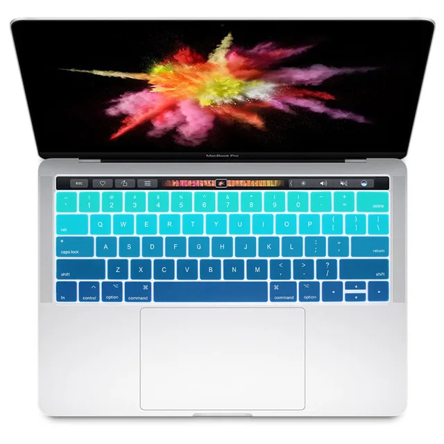 Силиконовый чехол для клавиатуры с английской раскладкой MacBook Pro 13 15 Retina Touch Bar A1989