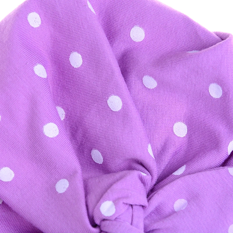 1 Pc Baby Girl Candy Color Sweet Bowknot Hat With Dot Turban Cap For Girls Elastic | Детская одежда и обувь