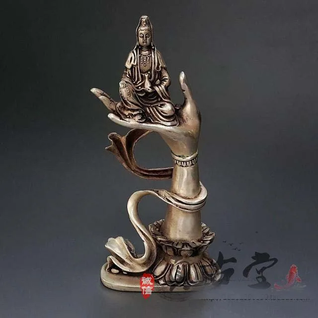 

Лучшая коллекция # Декор для дома и офиса, старинная китайская Серебряная скульптура Будды, Будда