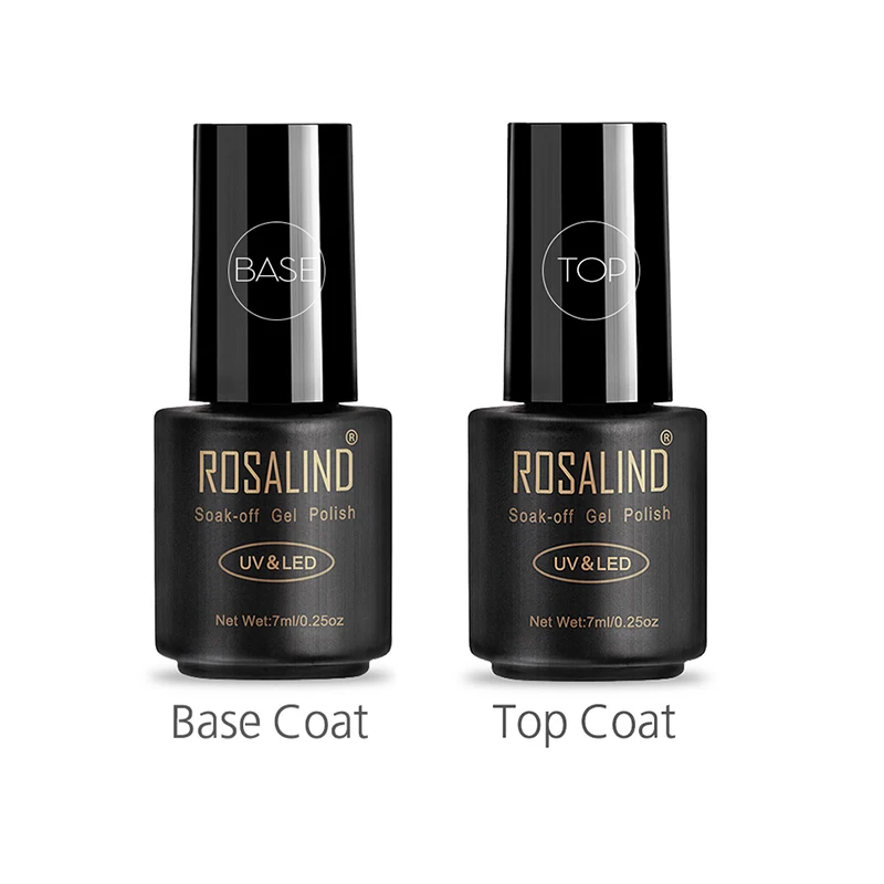 

Гель-лак для ногтей ROSALIND Top and Bace Coat, гибридные Лаки, 7 мл, УФ-лампа, отверждаемый Полупостоянный гель для ногтей, топ, база, гель