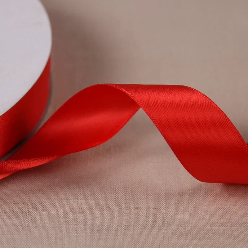 Двухсторонние 25 мм черные белые красные атласные ленты для подарков на день