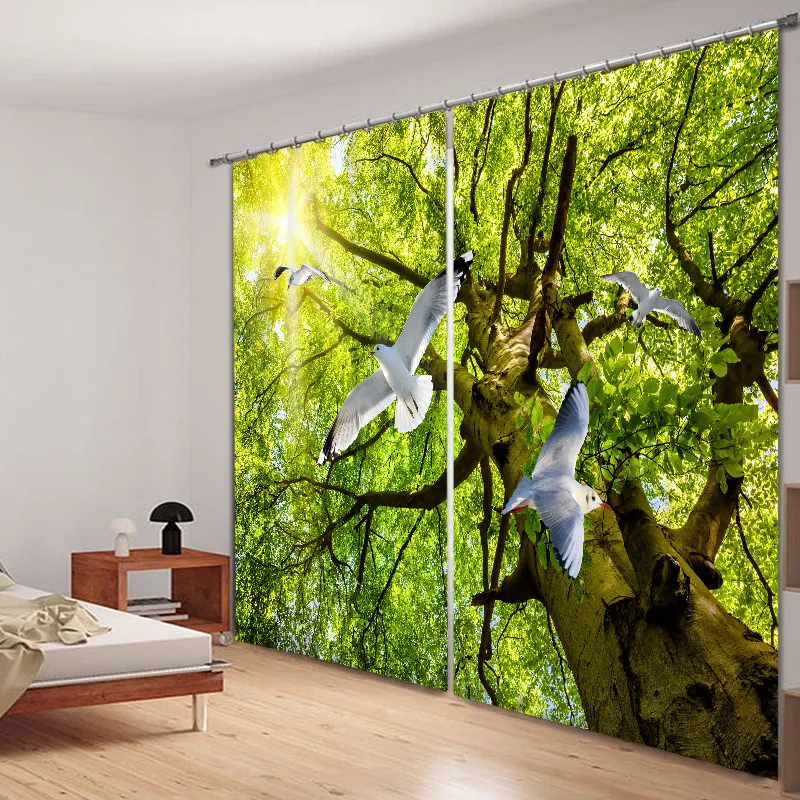 

Green Curtain Luxury Blackout 3D Window Curtains For Living Room Bedroom Drapes Cortinas Rideaux Customized size Cushions cover