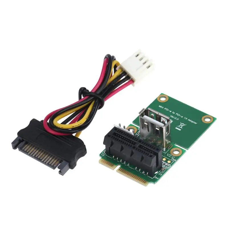 1 шт. PCI-E 1X до половины/полный Mini USB адаптер PCI Express Интерфейс карты с 4 Pin SATA Мощность