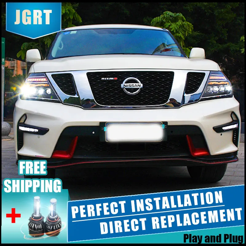 2 шт. светодиодный головной светильник s для Nissan Armada-Автомобильный светодиодный светильник s двойной ксеноновый Объектив Автомобильные аксессуары дневные ходовые огни противотуманный светильник