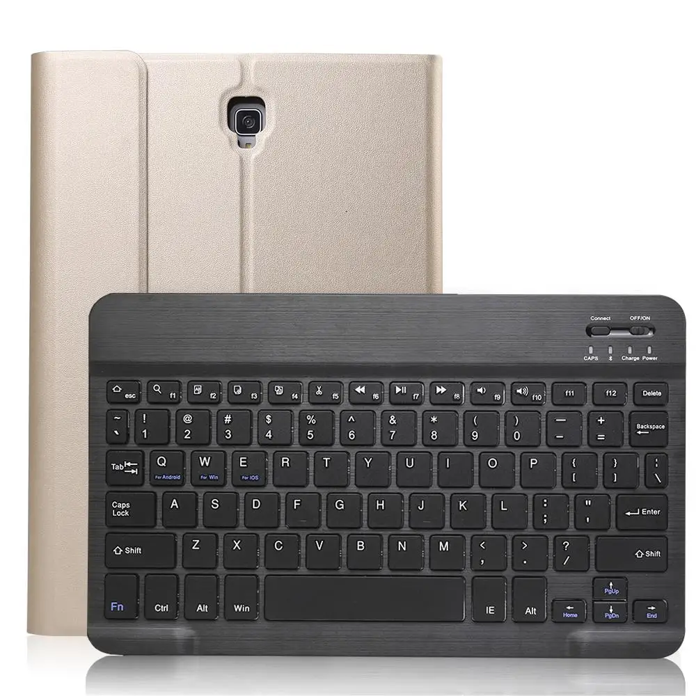 Gold with Black Для samsung Galaxy Tab S4 10,5 чехол с клавиатурой T830 T835 SM-T830 Bluetooth клавиатура кожаный чехол с карандашом - Цвет: Gold with Black