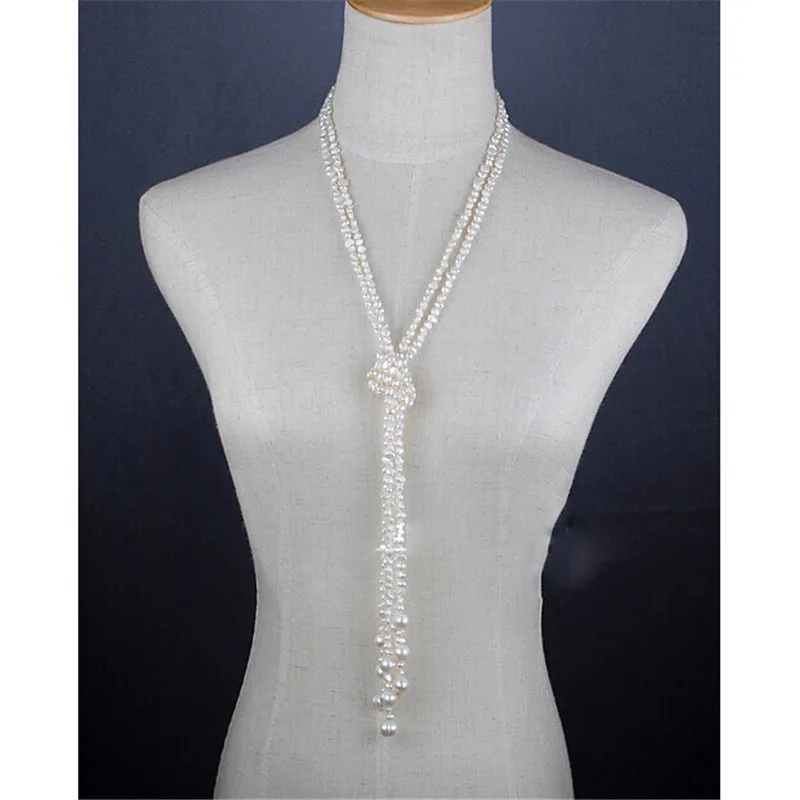 YIKALAISI длинное многослойное жемчужное ожерелье пресноводная Жемчужина барокко