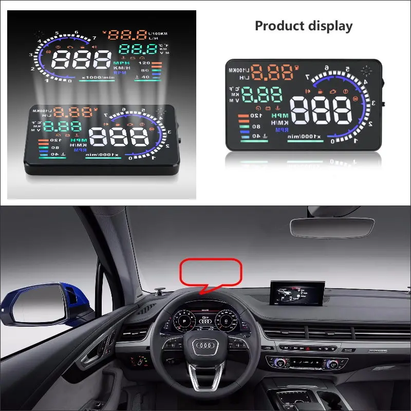 Автомобилей HUD Head Up Дисплей для Audi A3 A4 A5 A6 A7-безопасного вождения Экран проектор отражающий лобовое стекло